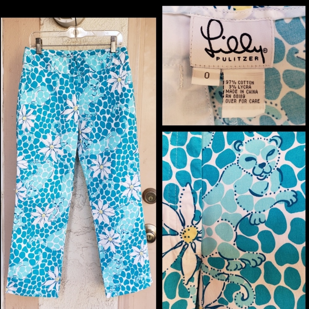 0 women LILY PULITZER daisy print CROPPED pants